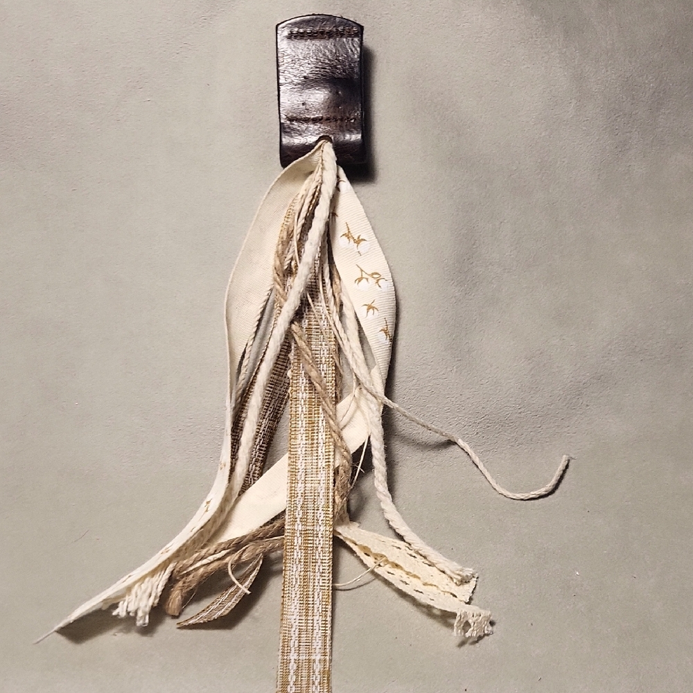 Bohemian Leather and Fabric Tassel Keychain